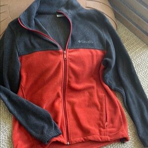 Columbia Red and Gray Fleece Jacket